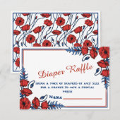 美しいポピーのフローラパーソナライズされたベビースシャワー エンクロージャーカード (正面/裏面)