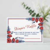 美しいポピーのフローラパーソナライズされたベビースシャワー エンクロージャーカード (スタンド正面)