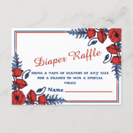 美しいポピーのフローラパーソナライズされたベビースシャワー エンクロージャーカード