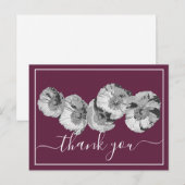 美しいポピーのワインバックグラウンドのサンキューカード ポストカード (正面/裏面)