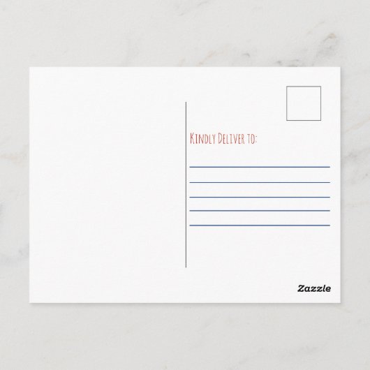 美しいポピーフローラとストライプ ポストカード (裏面)