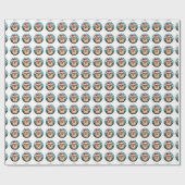 美しいポメラニア犬ドッグのクリスマスパターン ラッピングペーパー (フラット)