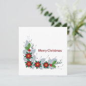 美しいポンセッティアフラワーズユニークデザイン シーズンカード (スタンド正面)