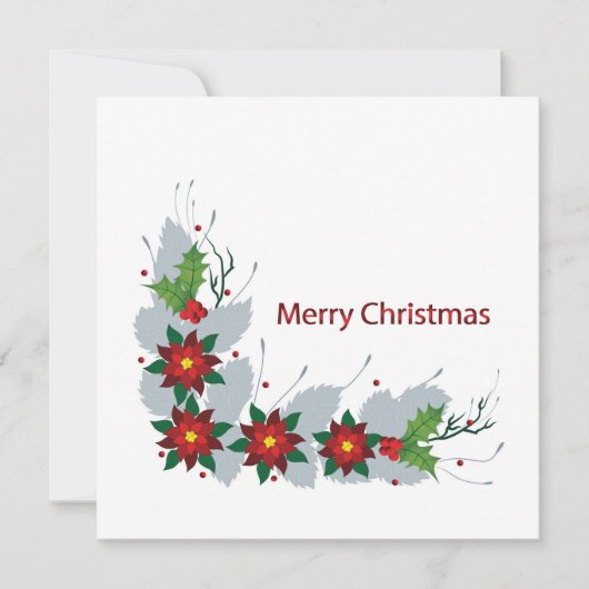 美しいポンセッティアフラワーズユニークデザイン シーズンカード (正面)
