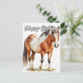 美しいポーズの馬のイラスト ポストカード (スタンド正面)