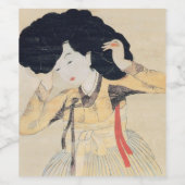 美しいポートレートの미인도韓国美術 ワインラベル (シングルラベル)