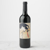 美しいポートレートの미인도韓国美術 ワインラベル (正面)