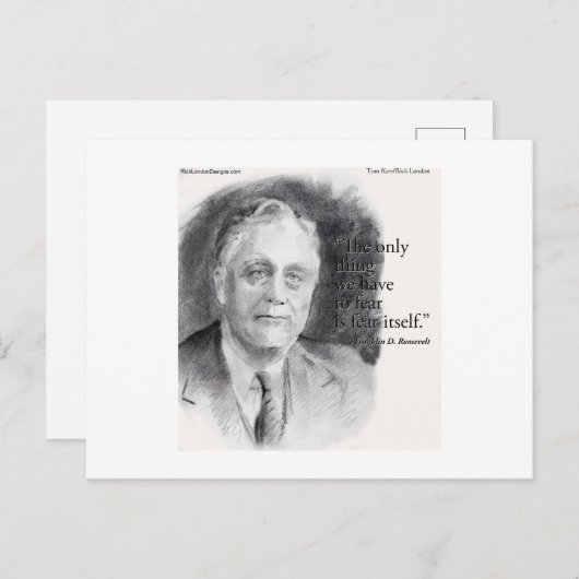 美しいポートレートのFDR & Fear自体引用文 ポストカード (正面/裏面)
