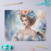 美しいポートレート女性デカップファニチャー 薄葉紙 (クラフト)