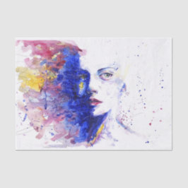 美しいポートレート絵画の女性抽象芸術 薄葉紙