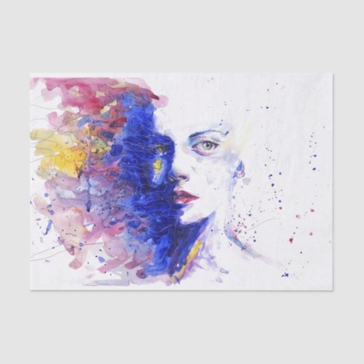 美しいポートレート絵画の女性抽象芸術 薄葉紙 (正面)