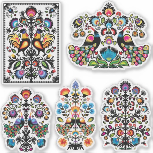 美しいポーランドの民話ワイシナンキ5セット シール (正面)