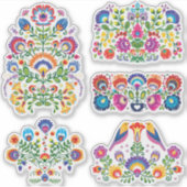 美しいポーランドの民話Wycinankiセットステッカー シール (正面)