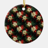 美しいポ赤と白イント セラミックオーナメント (正面)