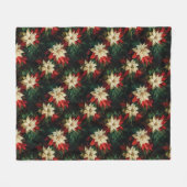 美しいポ赤と白イント フリースブランケット (正面(横))