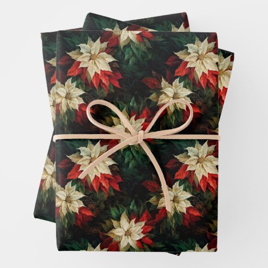 美しいポ赤と白イント ラッピングペーパーシート (インサイチュ)