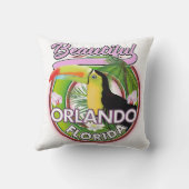 美しいマイアミオーランドトラベルロゴ クッション (裏面)