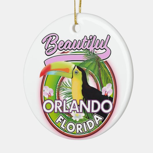 美しいマイアミオーランドトラベルロゴ セラミックオーナメント (左)