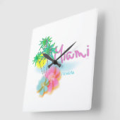 美しいマイアミフロリダ スクエア壁時計 (傾斜)