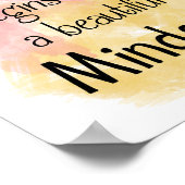 美しいマインドセットの水色 ポスター (角)