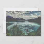 美しいマウンテンレイクリフレクション結婚ズ セーブザデート (裏面)