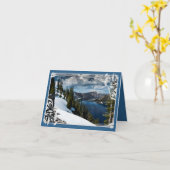 美しいマウンテンレイク葬儀悔やみや弔慰サンキューユー カード (黄色い花)