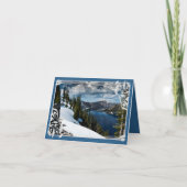 美しいマウンテンレイク葬儀悔やみや弔慰サンキューユー カード (正面)