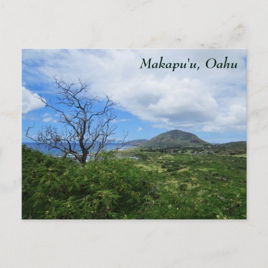美しいマカプウ　オアフ島　ハワイ　山々　海の景色 ポストカード (正面)
