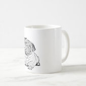 美しいマグカップ – パグ犬 コーヒーマグカップ (正面右)
