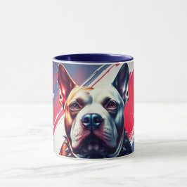 美しいマグカップ、犬、アメリカ国旗 – DogA50 マグカップ