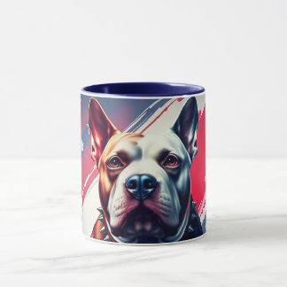 美しいマグカップ、犬、アメリカ国旗 – DogA50 マグカップ