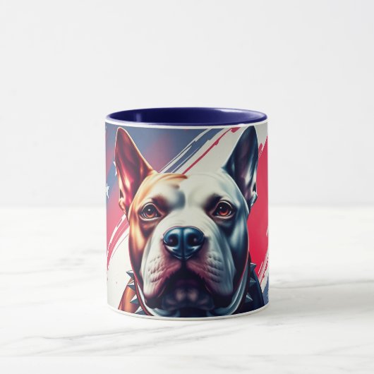 美しいマグカップ、犬、アメリカ国旗 – DogA50 マグカップ (中央)