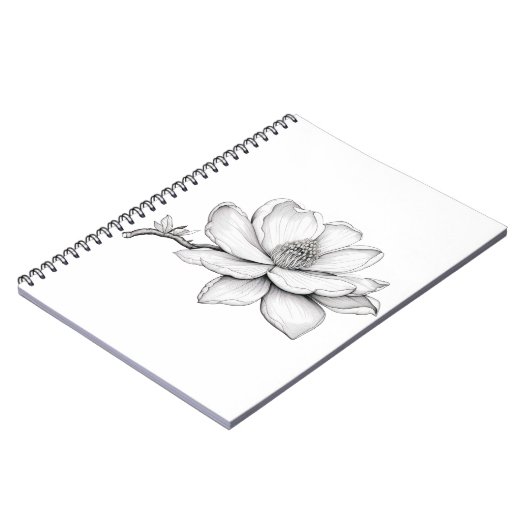 美しいマグノリアの花のスケッチ ノートブック (左側)