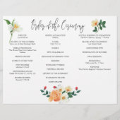 美しいマグノリアの花の結婚プログラム チラシ (裏面)