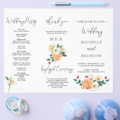 美しいマグノリアの花の結婚プログラム チラシ (シングル)