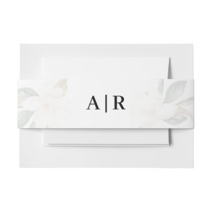 美しいマグノリアの花の腹バンド 招待状ベリーバンド