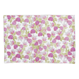 美しいマグノリアフラワーウォーターカラーアート 枕カバー