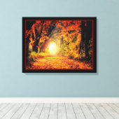 美しいマジックオータムフォレスト キャンバスプリント (インサイチュ (ウッドフロア))