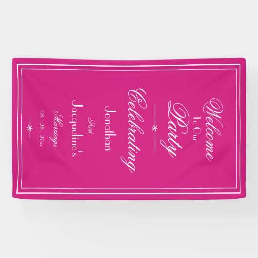 美しいマゼンタのシックな写真プ結婚ロップの背景 横断幕 (横)