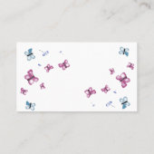 美しいマゼンタピンクとブルーバタフライロイヤリティ ロイヤリティカード (裏面)