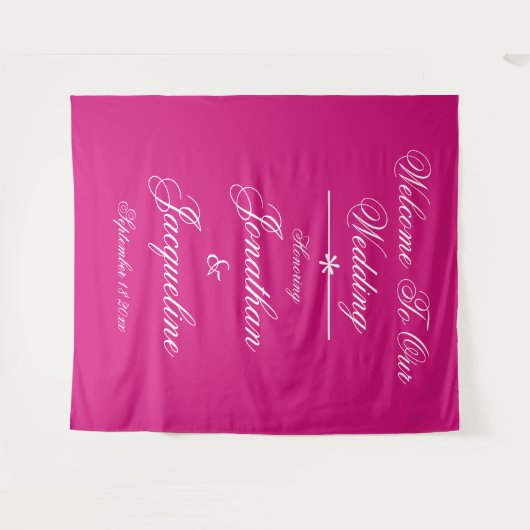 美しいマゼンタフォトプロップ結婚の背景 タペストリー (正面(横))