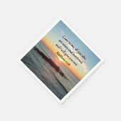 美しいマタイ11"28聖なる書物、 経典詩 スタンダードカクテルナプキン (角)