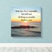 美しいマタイ19:26写真デザイン キャンバスプリント (インサイチュ (ウッドフロア))