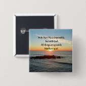 美しいマタイ19:26写真デザイン 缶バッジ (正面&裏面)