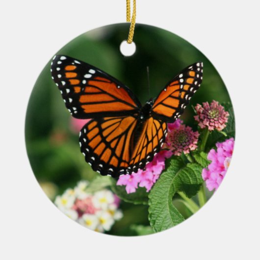 美しいマダラチョウの陶磁器のオーナメント セラミックオーナメント (正面)