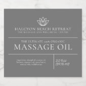 美しいマッサージ油製品成分グレーラベル リキュールボトルラベル (シングルラベル)