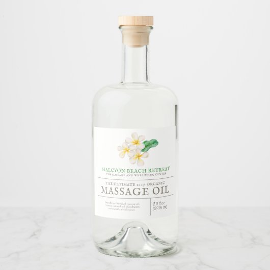 美しいマッサージ製品プルメリアfrangipati リキュールボトルラベル (正面)