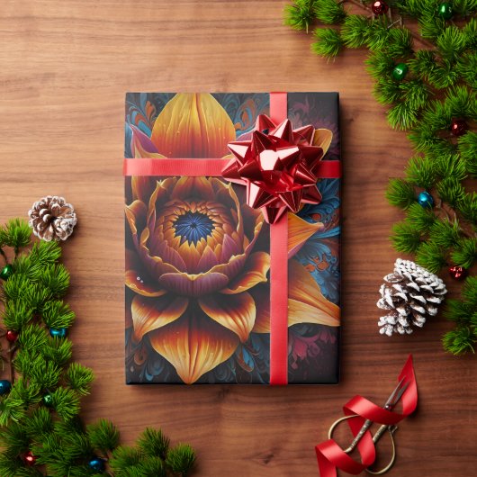 美しいマデラ仏花 ラッピングペーパー (クリスマスギフト)