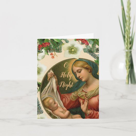 美しいマドンナと子供のクリスマスカード シーズンカード (正面)