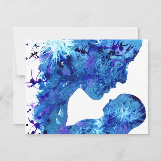 美しいマドンナと子供の水色 ノートカード (正面)